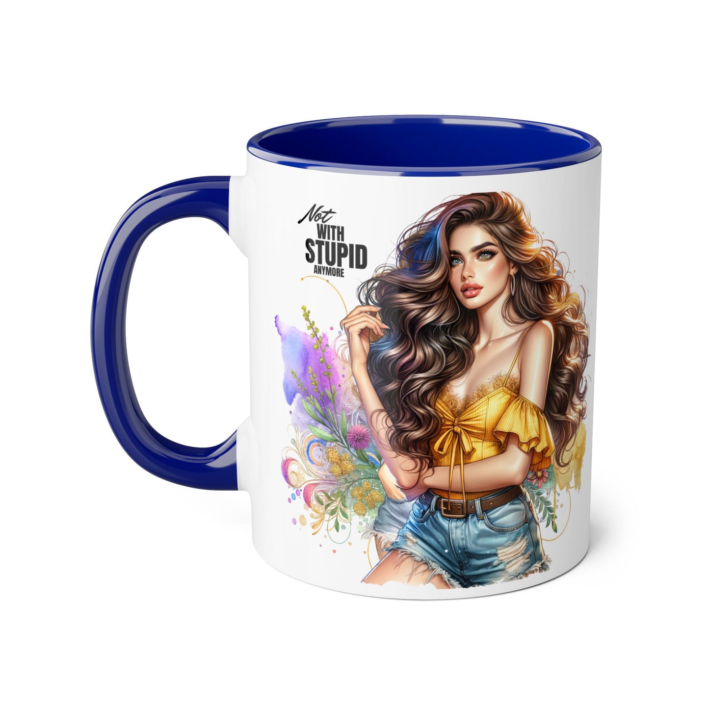 Not With Stupid Anymore Humoristic 11oz Accent Mug