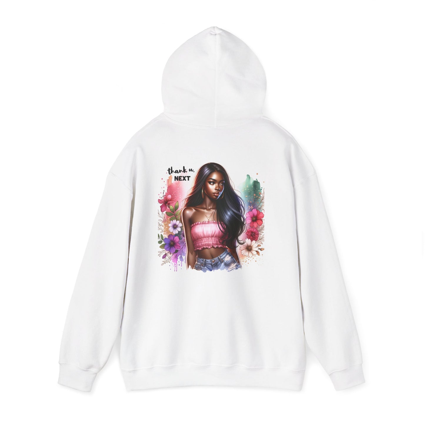Thank U, Next Floral Art Unisex Hooded Sweatshirt, Artistic Hoodies, Casual Wear, Gift for Her, Spring Fashion
