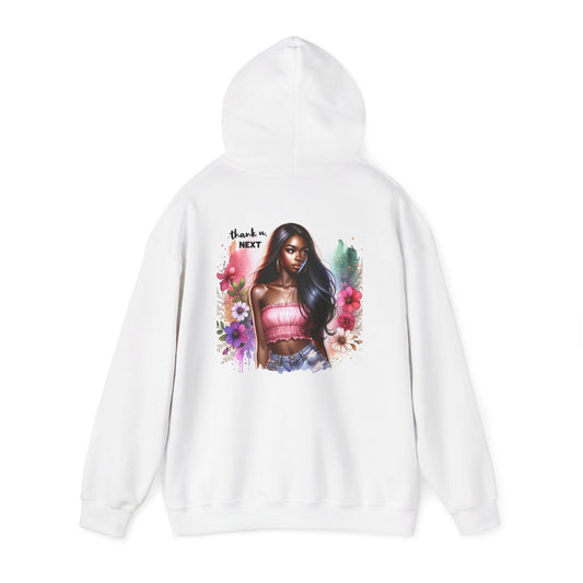 Thank U, Next Floral Art Unisex Hooded Sweatshirt, Artistic Hoodies, Casual Wear, Gift for Her, Spring Fashion