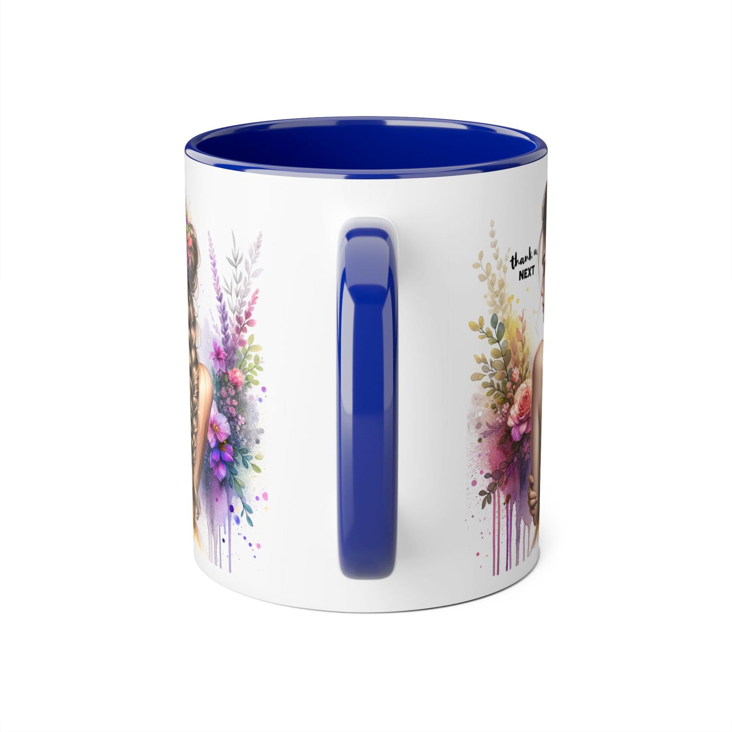 Thank U, Next Floral Art Accent Mug - Perfect Gift for Coffee Lovers, Boho Decor, Birthday, Tea Time, Home Office