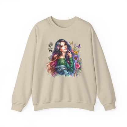 Lost You And Found Me Bohemian Floral Crewneck Sweatshirt, Cozy Graphic Sweatshirt, Gift for Her, Unique Art Pullover, Spring Fashion Crew
