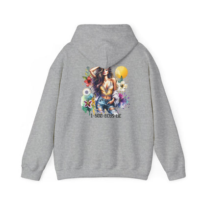 1-800-Boys-Lie Vibrant Floral Sweatshirt for Free Spirits, Comfortable Hoodie, Great for Spring, Casual Wear, Gift for Friends