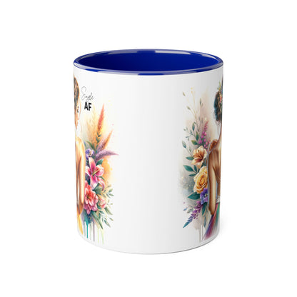 Colorful Floral Accent Mug with Inspirational Quote