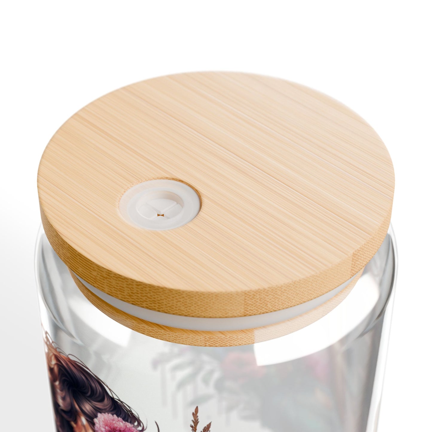 I Am My Own Happily Ever After Floral Sipper Glass, Perfect for Summer Sips, Gifts for Her, Eco-Friendly Drinkware, Boho Home Decor, Unique Water Bottle