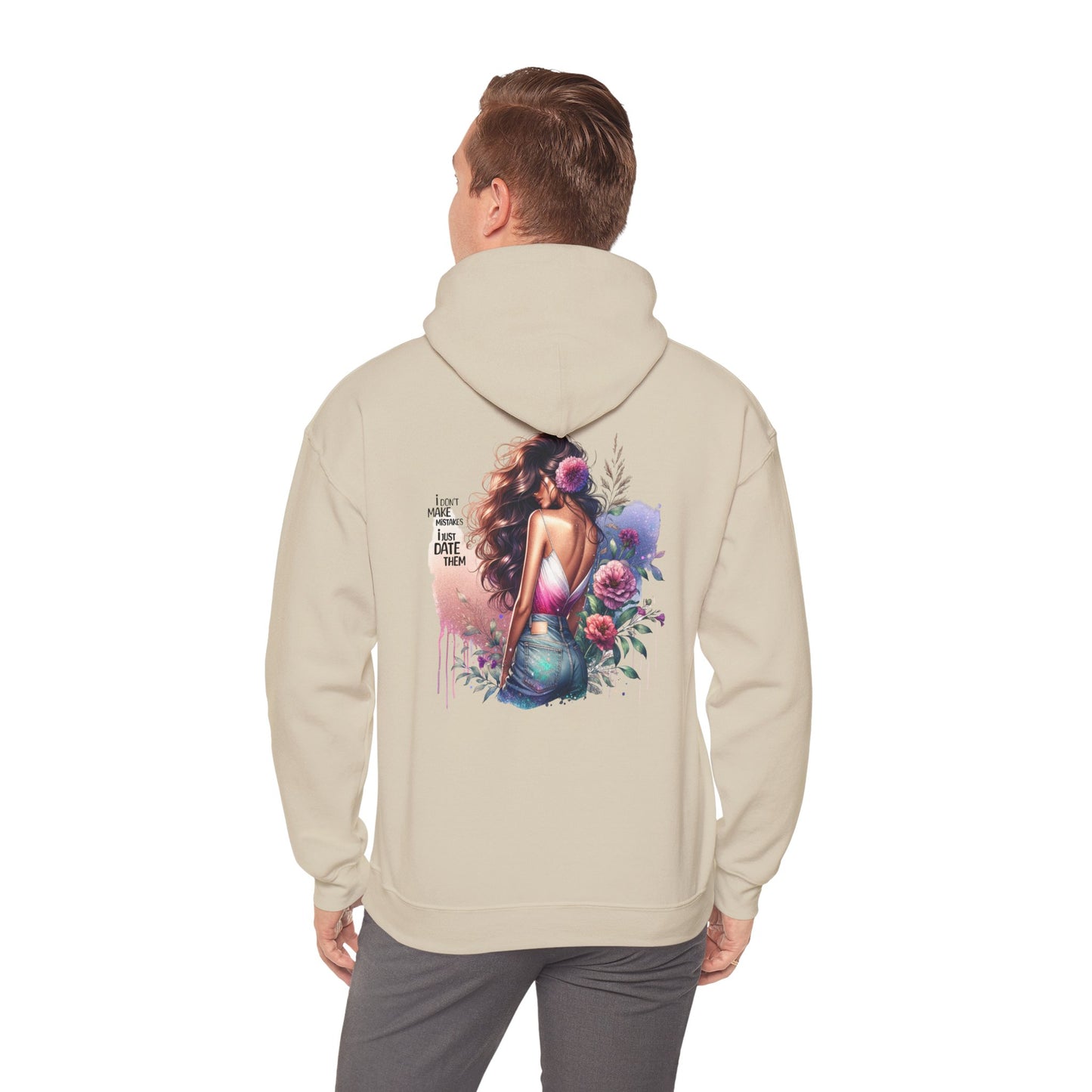 I Don`t  Make Mistakes, I Just Date Them Bohemian Floral Hoodie, Stylish Unisex Sweatshirt, Cozy Casual Wear, Perfect for Festivals, Thoughtful Gift Idea