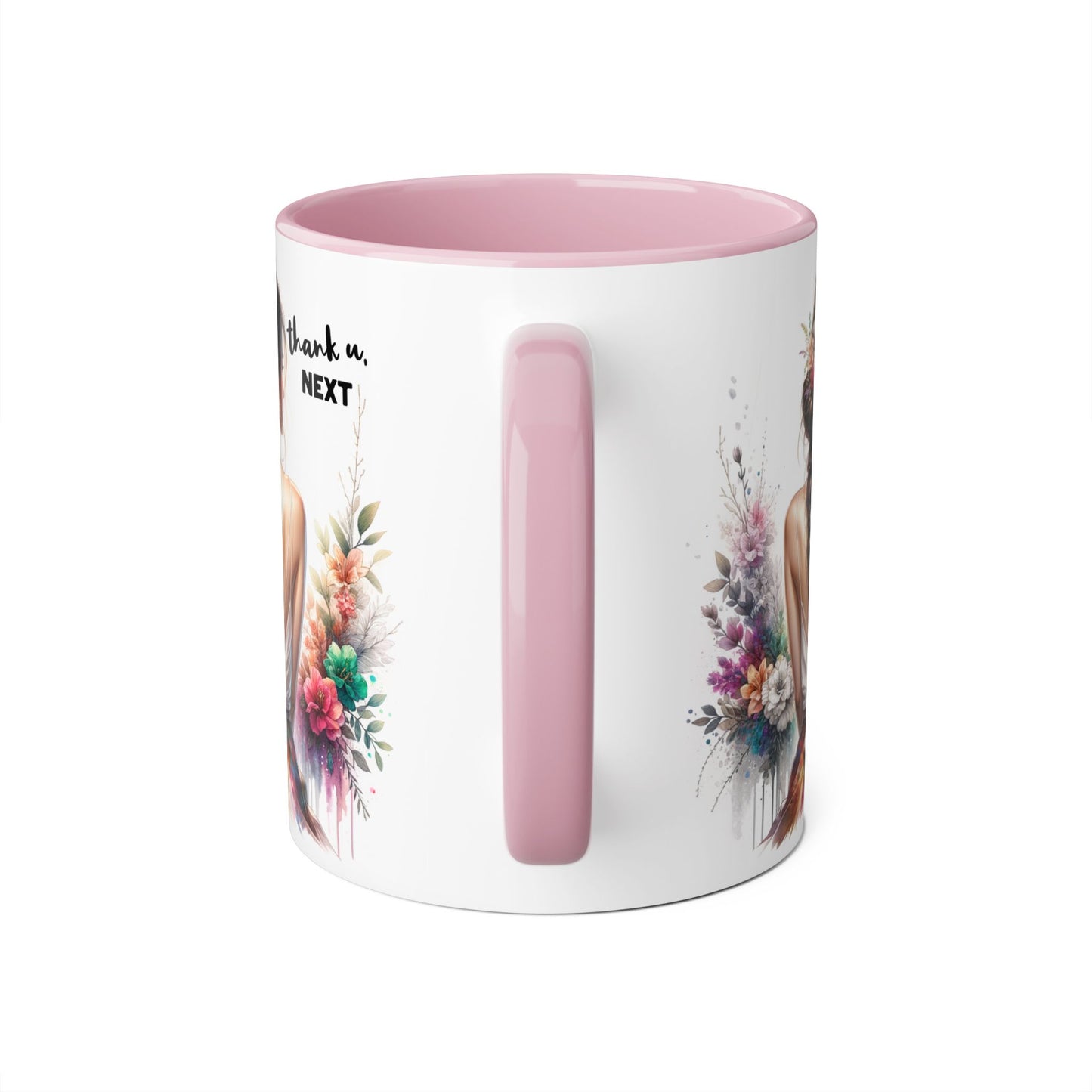 Thank U, Next Floral Thank You Accent Mug - Ideal Gift for Friends, Home Decor, Coffee Lovers, Birthday, Appreciation Moments, Artful Drinkware