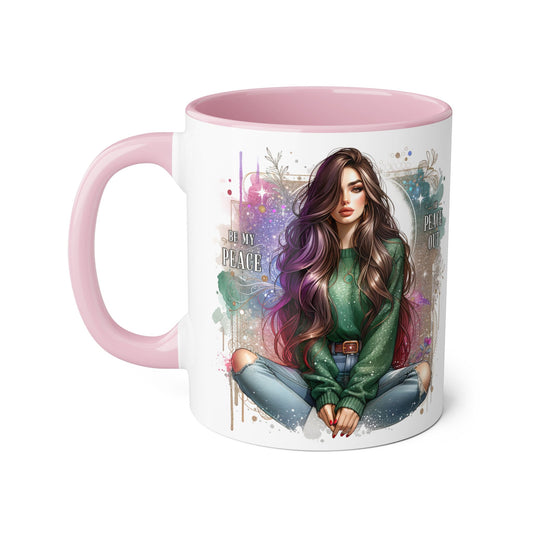 Artistic Be My Peace or Peace Out Mug, Inspirational Coffee Cup, Great for Relaxing Moments, Perfect Gift for Friends, Unique Home Decor, Peaceful Vibe