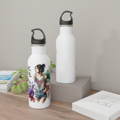 I Don't Make Mistakes, I Date Them Floral Art Water Bottle, Inspired Gift for Travelers, Eco-Friendly Hydration, Fitness and Outdoor Use, Cute Drinkware