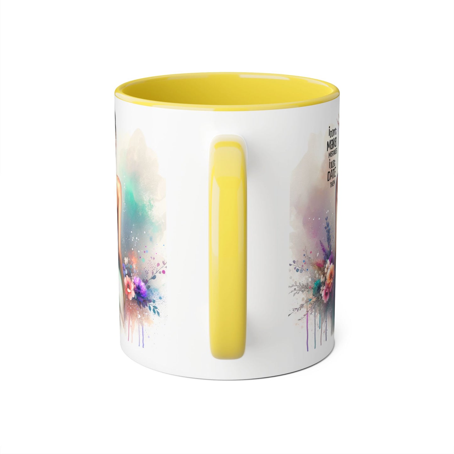 I Don't Make Mistakes, I Date Them Colorful Inspirational Accent Mug | Motivational Drinkware for Women | Perfect Gift for Birthdays, Teacher Appreciation, or Self-Care