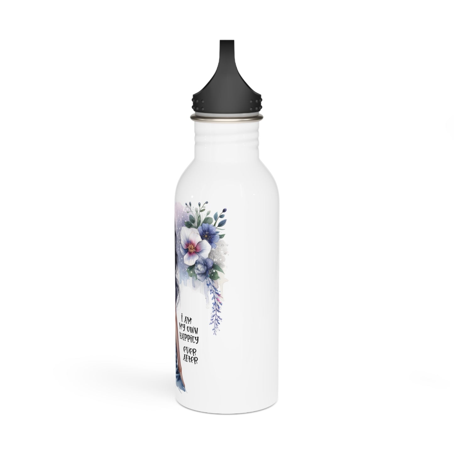 Floral Art Stainless Steel Water Bottle - "I Am My Own Happily Ever After "