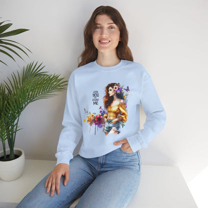 Lost You And Found Me Floral Art Crewneck Sweatshirt, Cozy Unisex Sweater, Gift for Her, Spring Fashion, Inspirational Quote Apparel