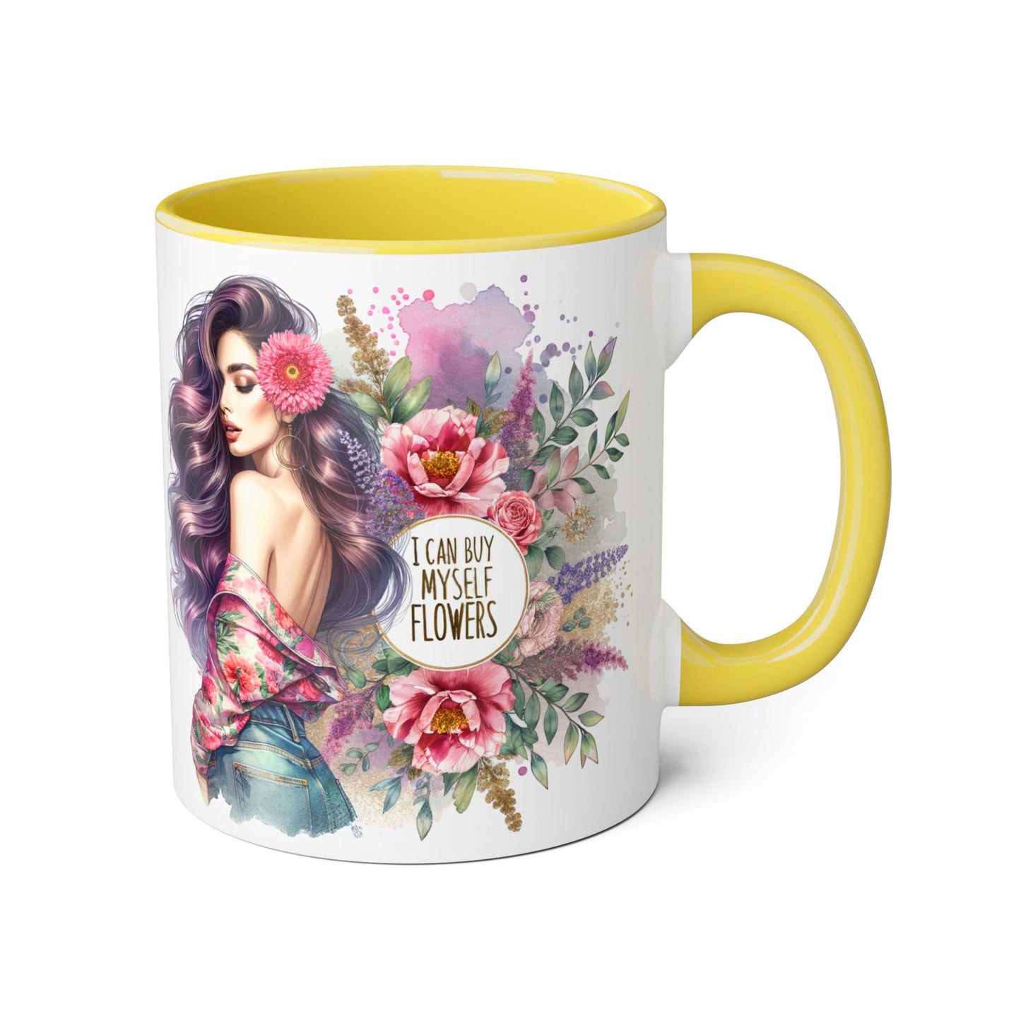I Can Buy Myself Flowers Floral Inspiration Mug, Unique Gift for Her, Coffee Cup, Self-Care Item, Beautiful Floral Design