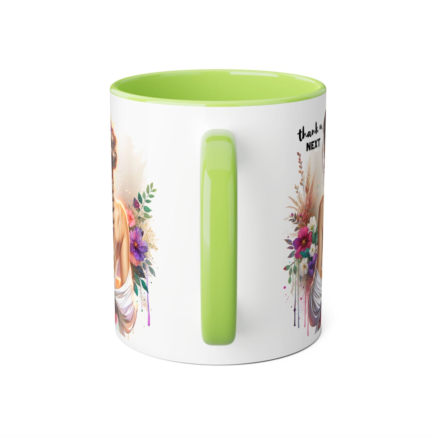 Thank U, Next Chic Floral Accent Mug, Next Season Inspired Coffee Cup, Gift for Her, Boho Style Drinkware, Home Decor, Unique Birthday Present