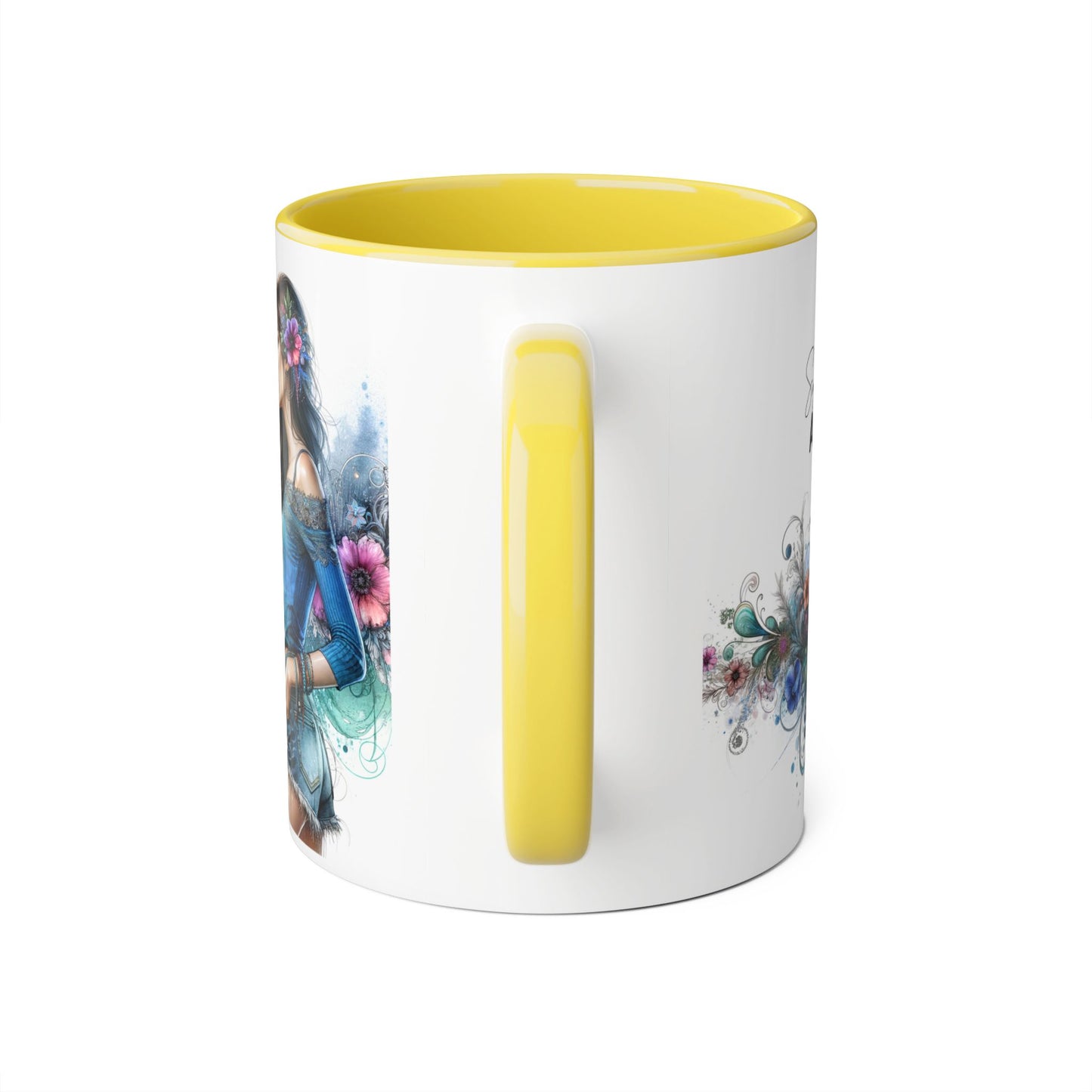 Vibrant Accent Mug - Perfect Gift for Singles, Fun Coffee Cup, Floral Artwork, Sassy Home Decor, Unique Birthday Present