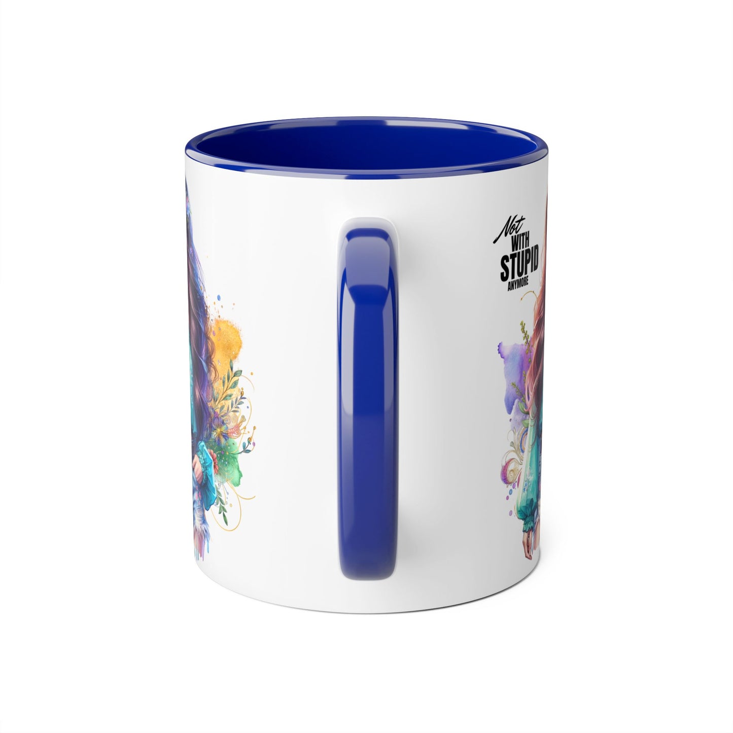 Not With Stupid Anymore Humoristic 11oz Accent Mug This humoristic mug