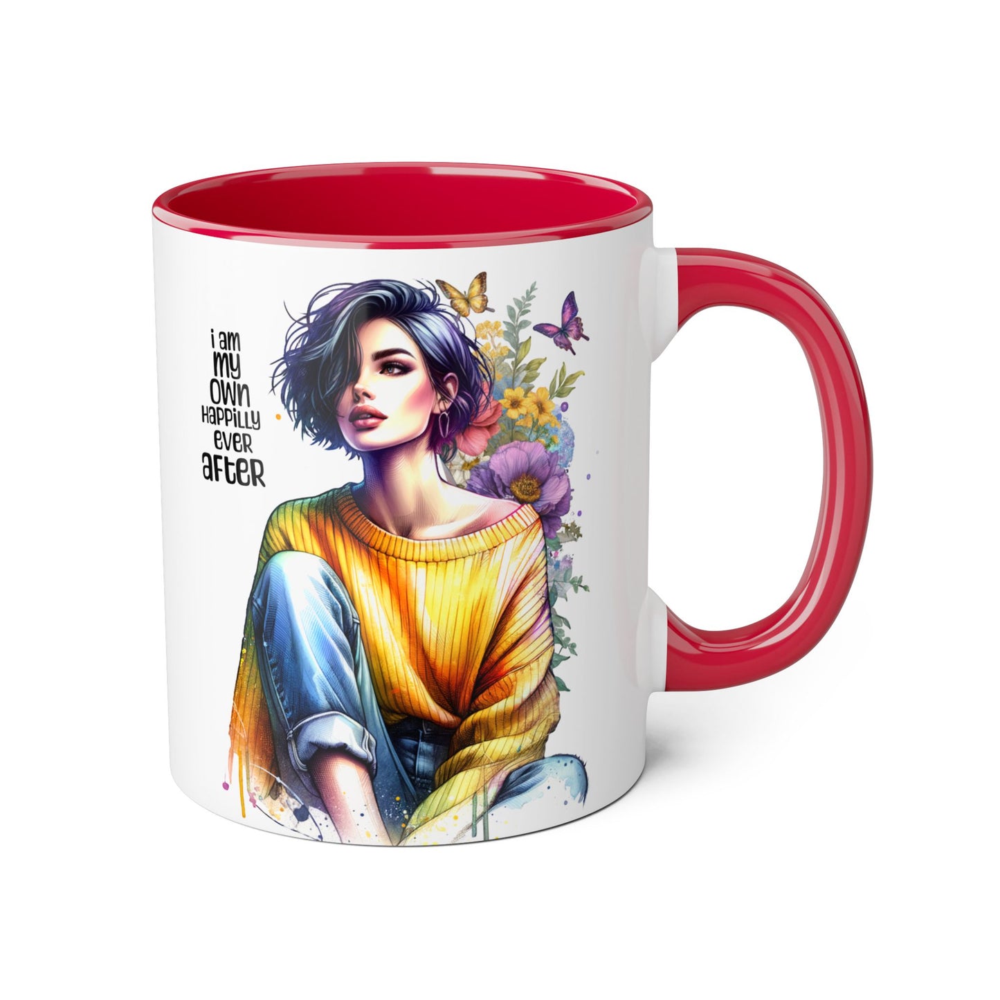 I Am My Own Happily Ever After Empowering Accent Mug - I Am My Own Happiness Ever After, Inspirational Gift for Her, Coffee Lover, Self-Care Decor, Motivational Cup