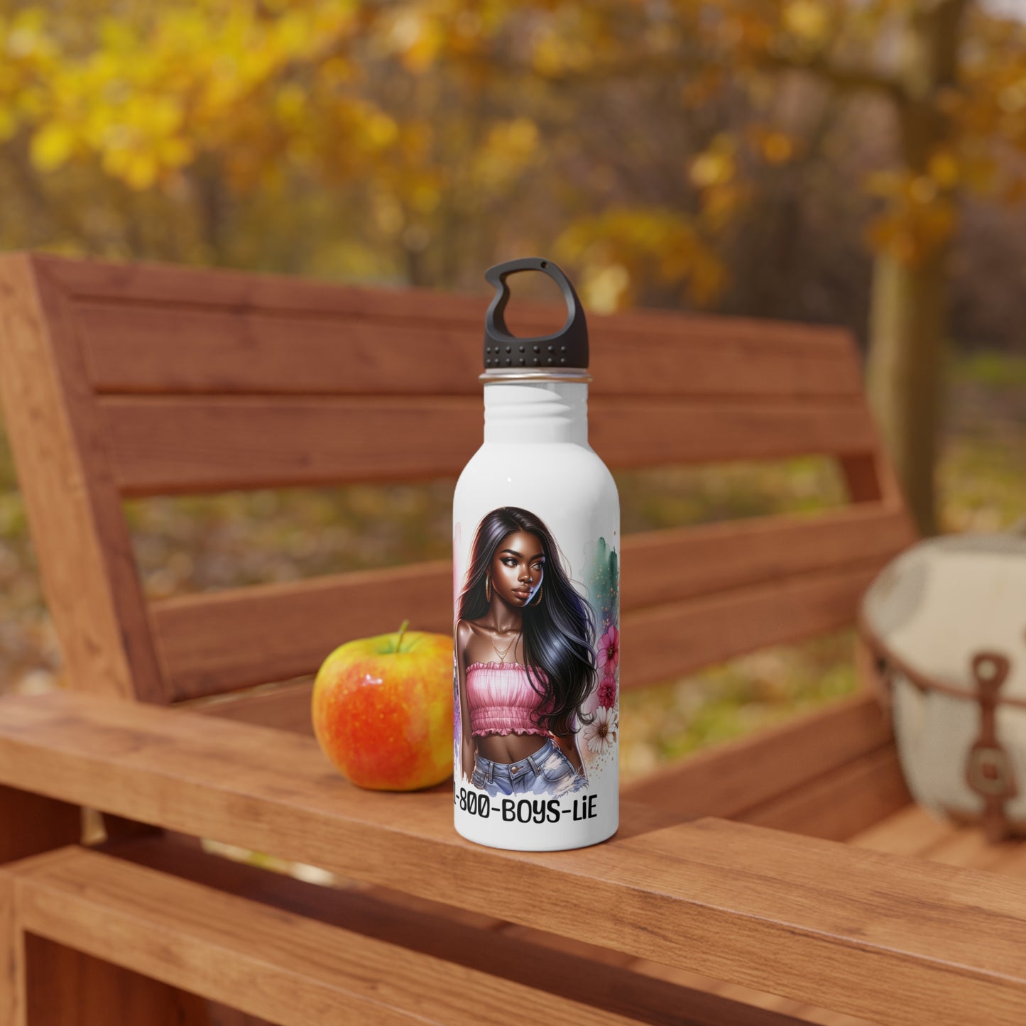 1-800-Boys-Lie Stylish Stainless Steel Water Bottle with Floral Design, Eco-Friendly Reusable Drinkware, Perfect for Girls, Gifts, Sports, and Daily Use