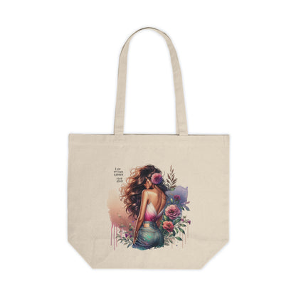 I Am My Own Happily Ever  After Floral Artistic Tote Bag, Eco-Friendly Shopping Bag, Boho Style Gift, Market Tote, Summer Accessory, Women’s Handbag