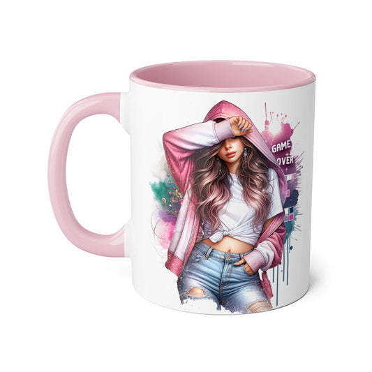 Chic Game Over Accent Mug - Stylish Coffee Cup for Gamers, Perfect Gift for Birthdays, Holidays, and Everyday Use