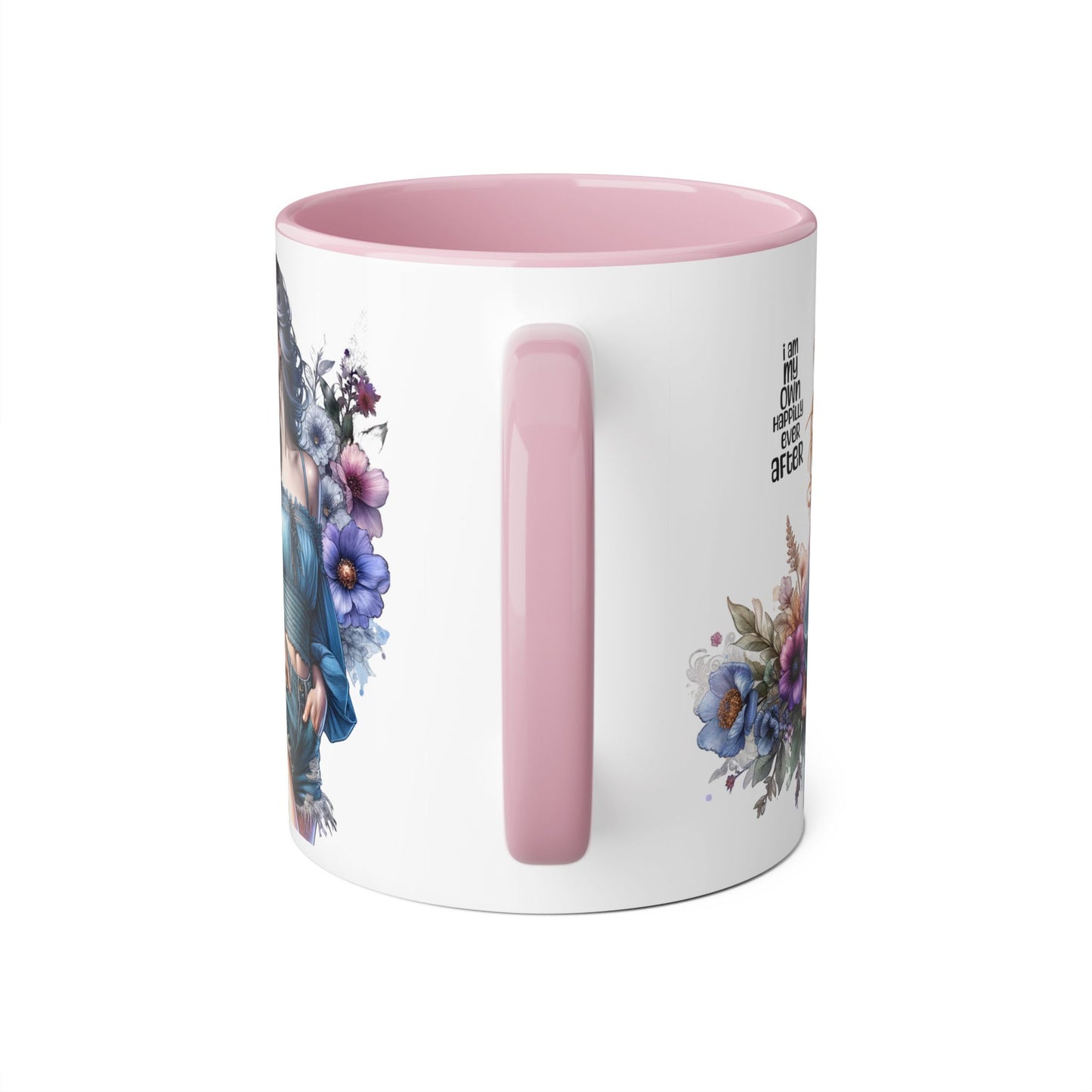 I Am My Own Happily Ever After Whimsical Floral Accent Mug - Perfect Gift for Her, Inspirational Coffee Cup, Self-Care Quotes, Boho Decor, Unique Tea Mug