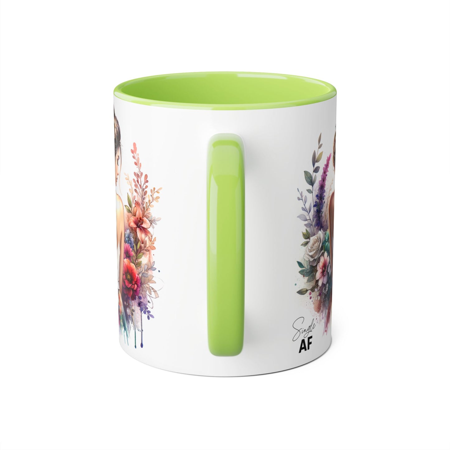 Single AF Floral Elegance Mug, Custom Coffee Cup, Gift for Her, Bridesmaid Present, Artful Design, Home Decor