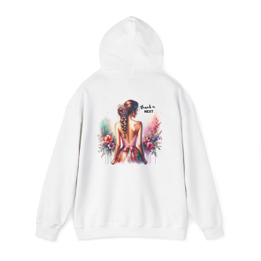 Thank U, Next Colorful Artistic Sweatshirt, Cozy Fashion Hoodie, Perfect Gift for Her, Lounge Wear, Vibrant Graphic Pullover
