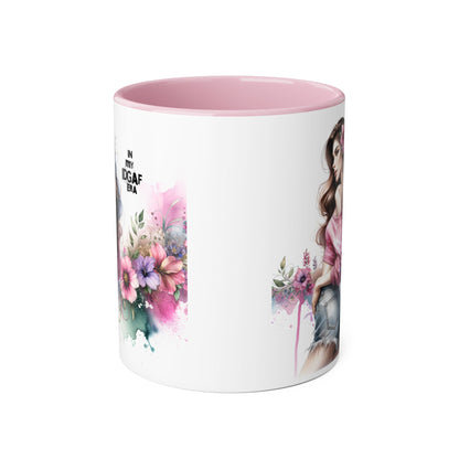 Chic Floral Accent Mug, In My IDGAF Era Coffee Cup, Gift for Her, Stylish Tea Mug, Fun Drinkware for Home & Office