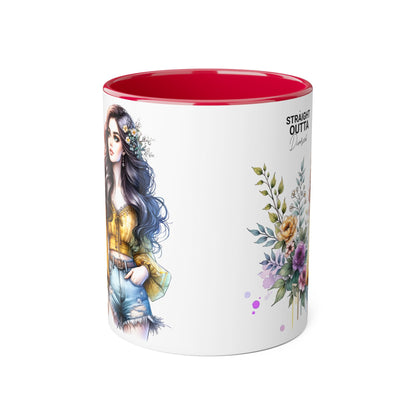 Straight Outta Divorced Humoristic Stylish Floral Accent Mug, Perfect for Coffee Lovers, Gift for Her, Home Decor, Mother's Day, Birthday, Everyday Use
