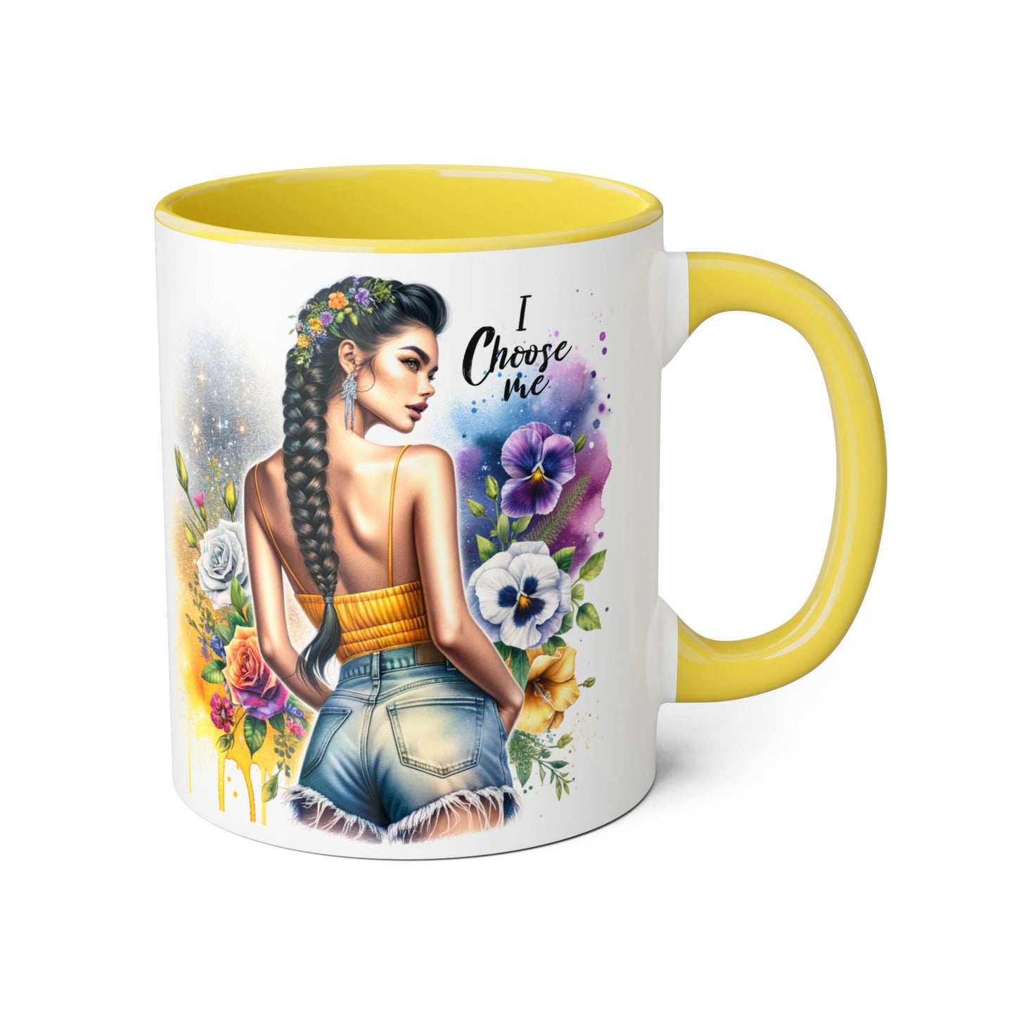 I Choose Me Empowering Accent Mugs, Coffee Cup for Self-Love, Inspirational Drinkware, Gifts for Her, Motivational Home Decor