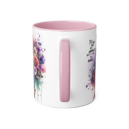 Money Can't Buy Happiness But It Can Buy Divorce Humoristic Floral Inspirational Accent Mug, Fun Coffee Cup for Mom, Unique Gift for Her, Coffee Lovers, Motivational Quotes Mug