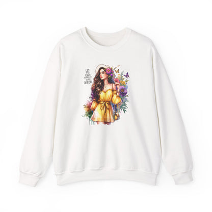 I Am My Own Happily Ever After  Floral Goddess Crewneck Sweatshirt - Boho Chic, Cozy Style, Perfect for Spring, Gift for Her, Casual Wear, Everyday Comfort