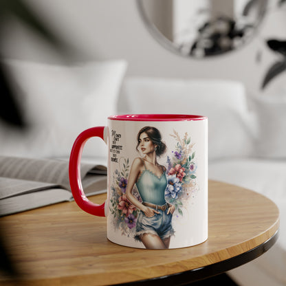 Money Can't Buy Happiness But It Can Buy Divorce Humoristic Inspirational Accent Mugs, Motivational Gift for Women, Floral Coffee Cup, Mother's Day Mug, Women Empowerment Drinkware
