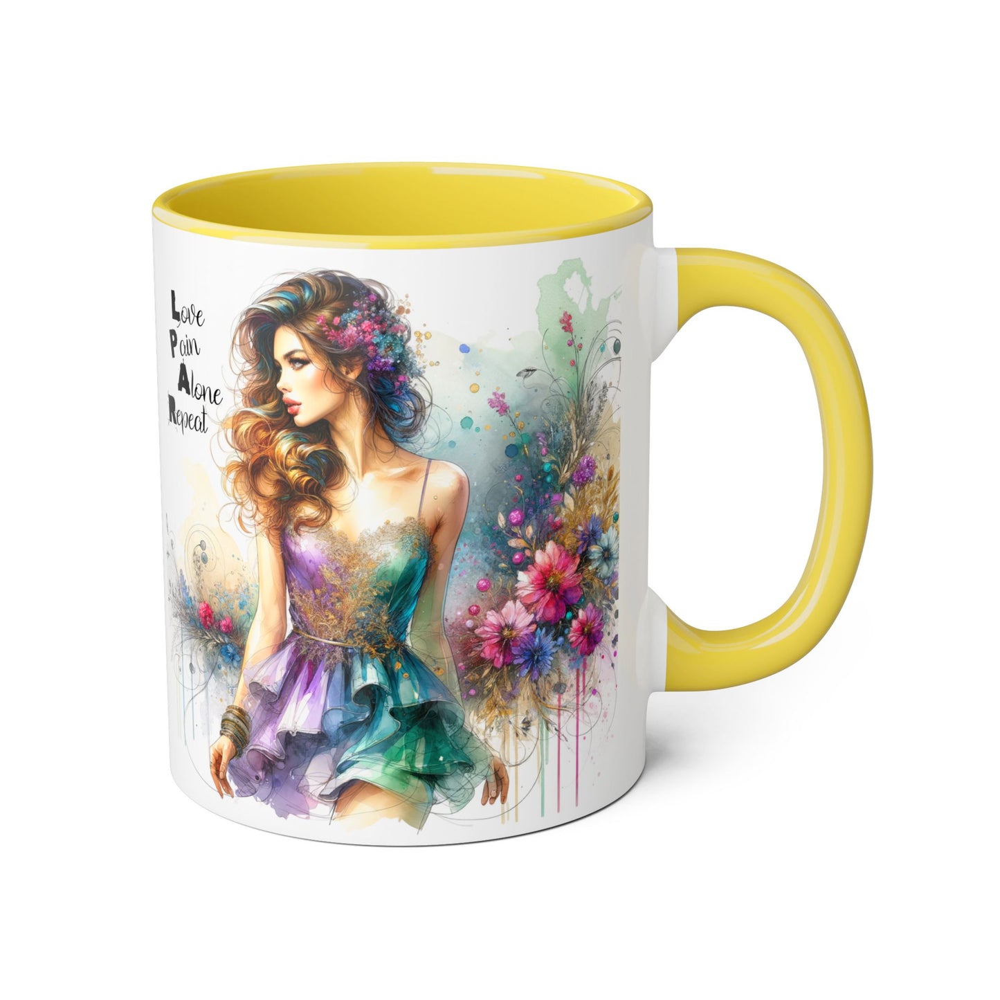 Whimsical Floral Accent Mugs, 11oz - Perfect for Coffee Lovers, Gift for Her, Home Decor, Birthday, Mother's Day