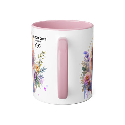 I'm Too Cute For My Ex Floral Ex-Partner Mug, Coffee Cup for Breakup Gifts, Girlfriend Present, Humor Mug, Cute Gift Idea for Her