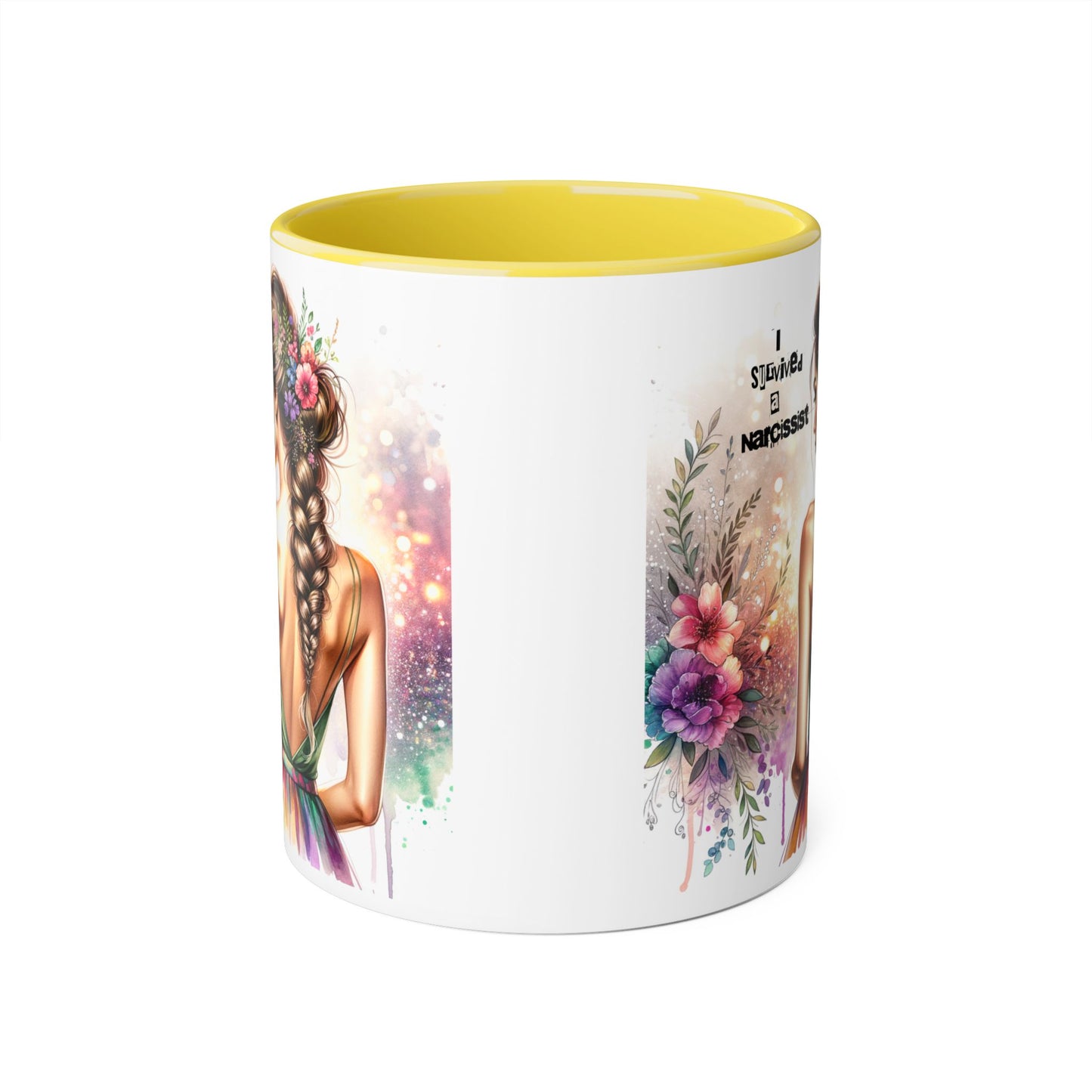 Colorful Floral Accent Mug