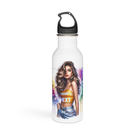 Thank U, Next Colorful Motivational Stainless Steel Water Bottle, Inspirational Travel Mug, Hydration Bottle, Thank U Next Gift, Floral Hydration Flask