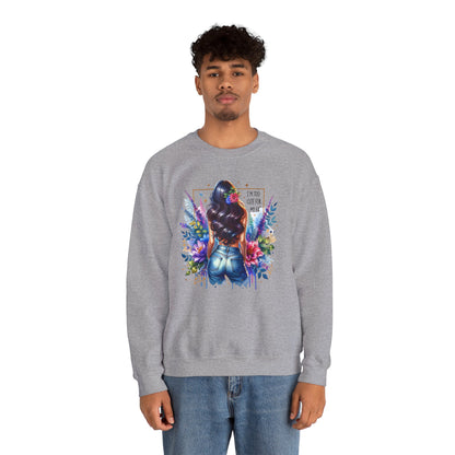 I'm Too Cute For My Ex Floral Art Crewneck Sweatshirt - Stylish, Cozy Unisex Sweatshirt for Casual Wear, Gift for Her, Fashion Trend, Inspirational Quote