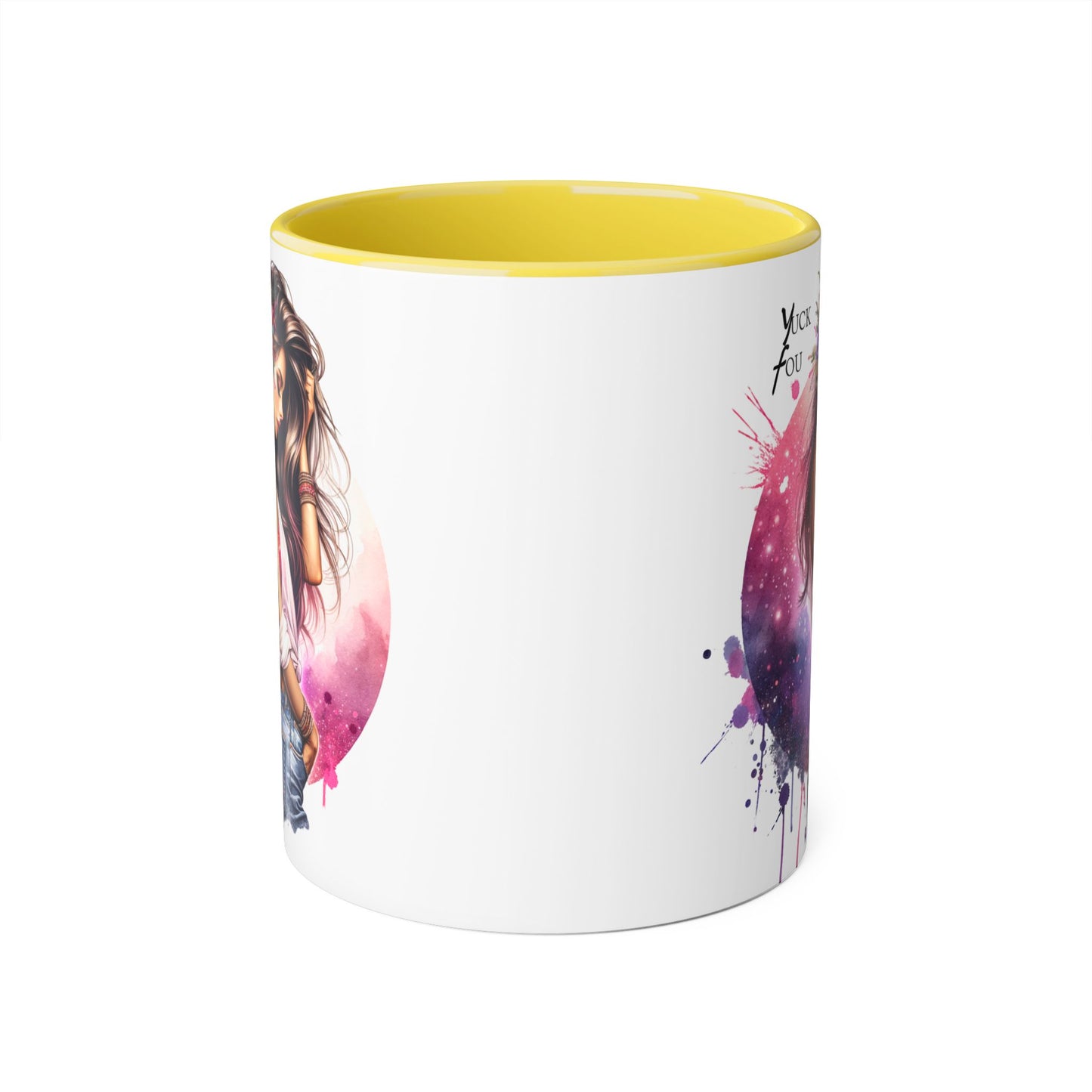 Yuck Fou Stylish Accent Mugs, Floral Design for Coffee Lovers, Unique Gift, Art Mug, Personalized Drinkware, Vibrant Tea Cups