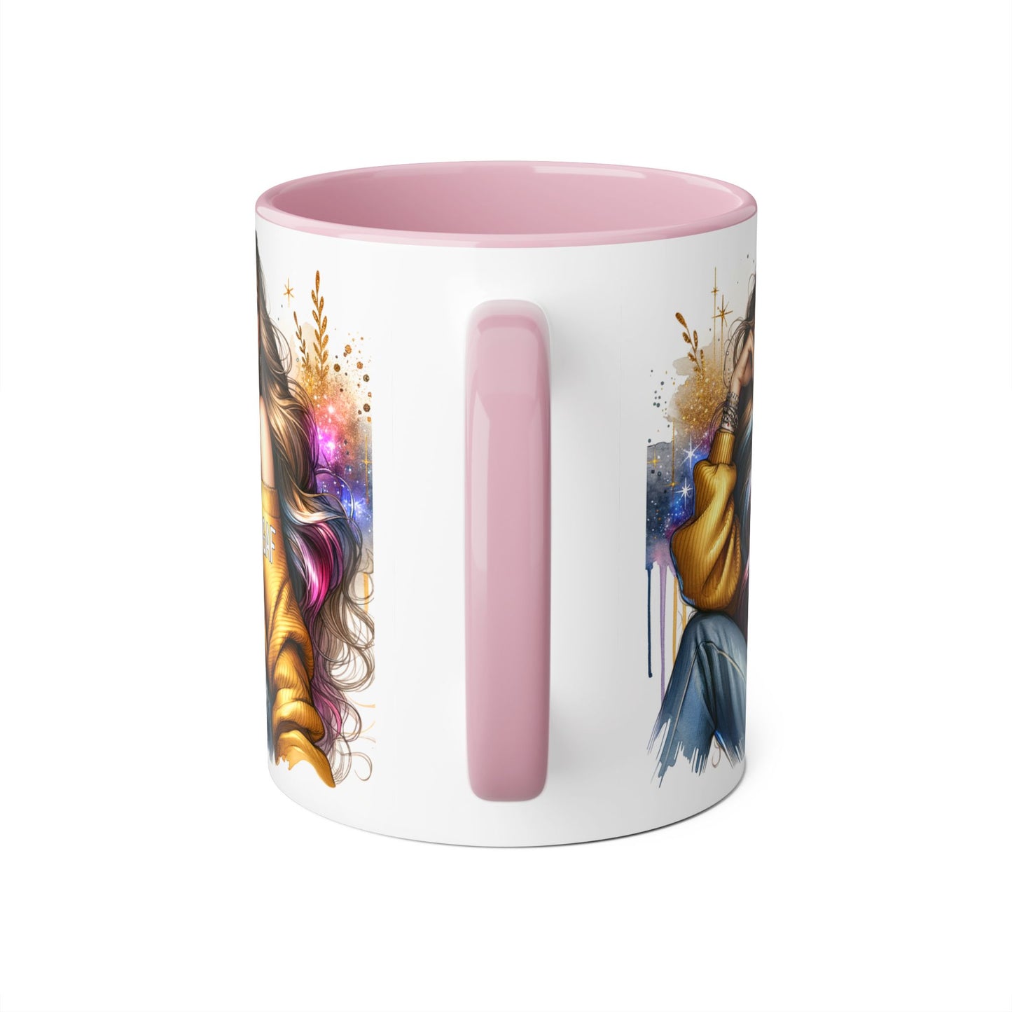 Chic IDGAF Accent Mug, Cool Coffee Cup, Trendy Drinkware, Stylish Gift, Artful Mug for Her
