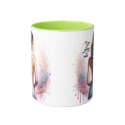 Money Can't Buy Happiness But It Can Buy Divorce Humoristic Empowered Woman Accent Mug, Inspirational Coffee Cup, Gift for Her, Motivational Mugs, Birthday Present, Unique Drinkware