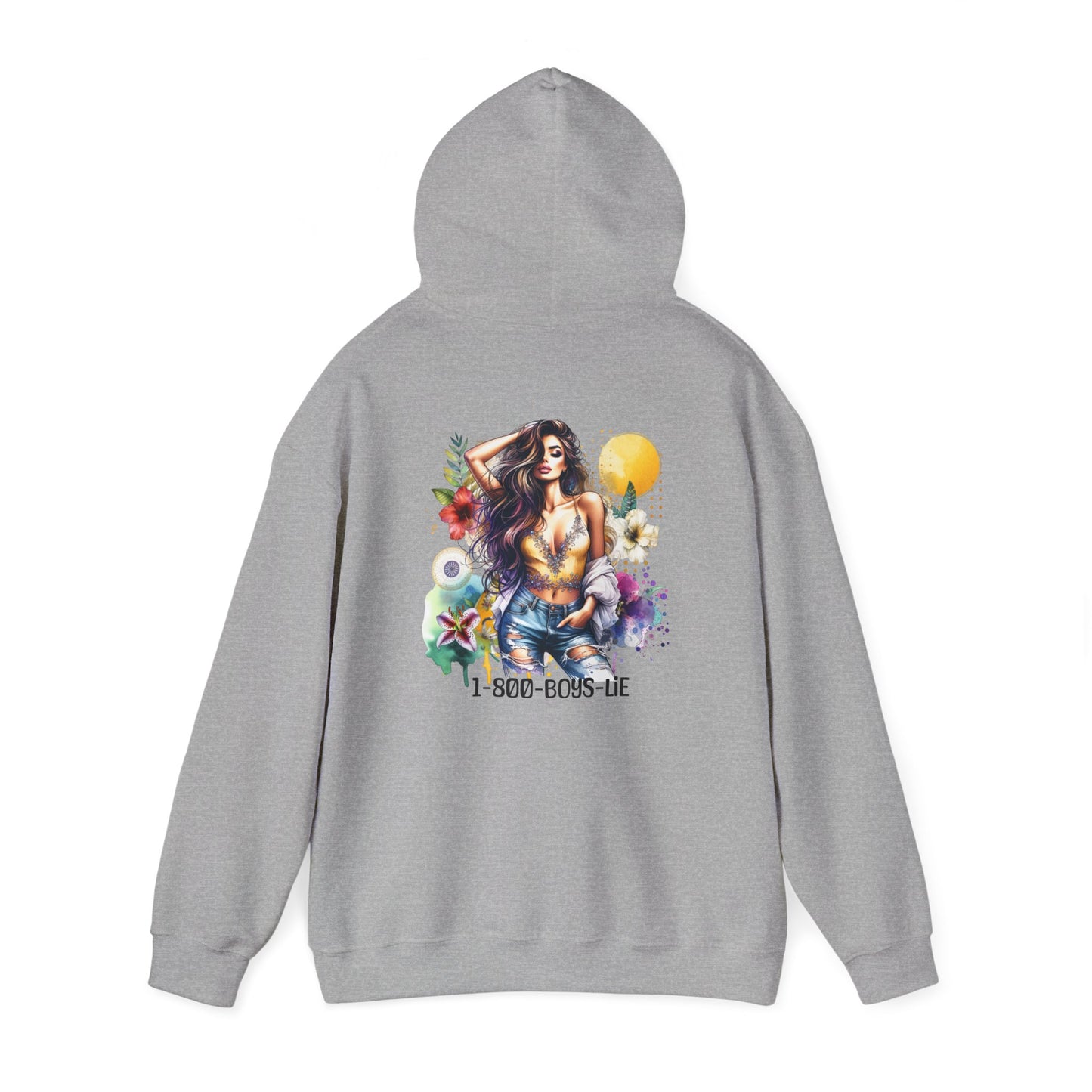 1-800-Boys-Lie Vibrant Floral Sweatshirt for Free Spirits, Comfortable Hoodie, Great for Spring, Casual Wear, Gift for Friends