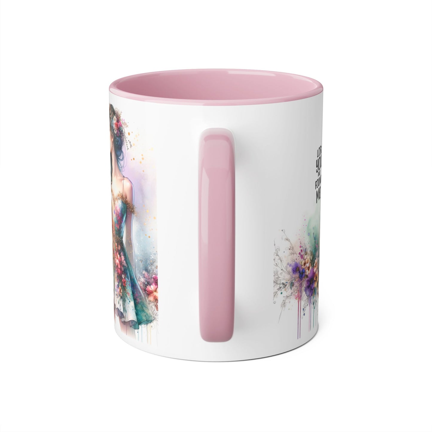 Lost You and Found Me Elegant Floral Accent Mug - Lost You Found Me, Coffee Lover Gift, Unique Drinkware, Artistic Home Decor, Empowering Message Mug