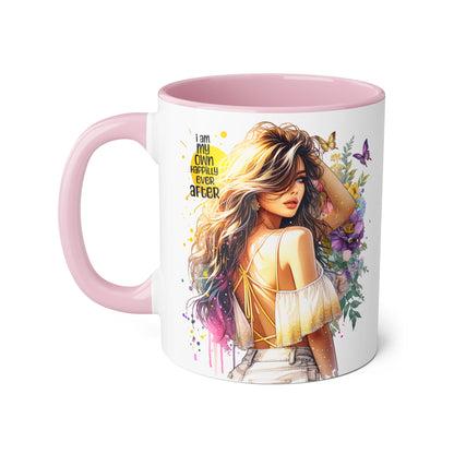 I Am My Own Happily Ever After Empowering Inspirational Accent Mug, Motivational Coffee Cup, Gift for Her, Self-Love Mug, Adulting Humor, Home Office Decor
