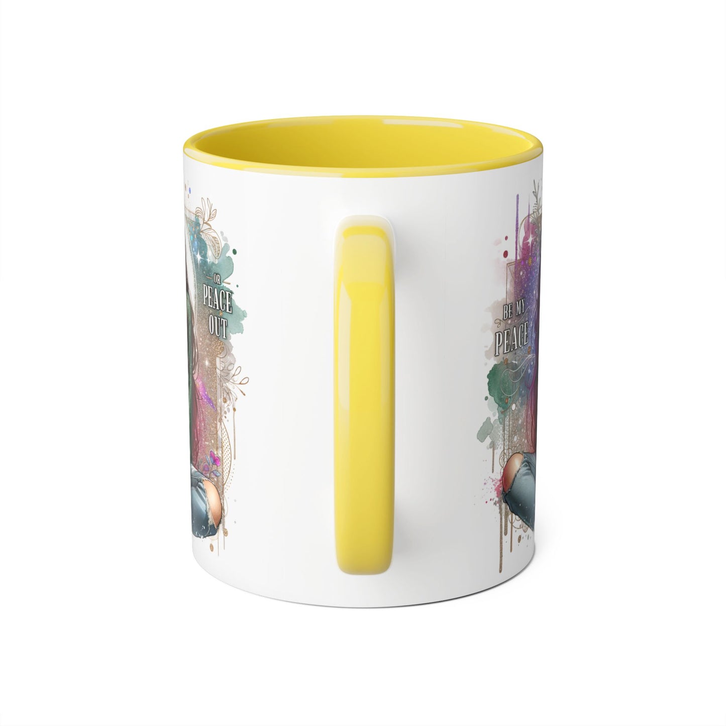 Artistic Be My Peace or Peace Out Mug, Inspirational Coffee Cup, Great for Relaxing Moments, Perfect Gift for Friends, Unique Home Decor, Peaceful Vibe