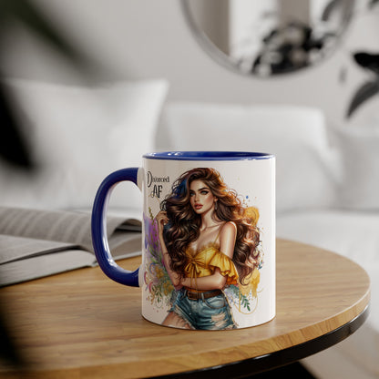 Divorced AF Accent Mug – Perfect for Coffee Lovers, Gift for Divorce Celebration, Sassy Mug, Unique Coffee Cup, Empowering Drinkware
