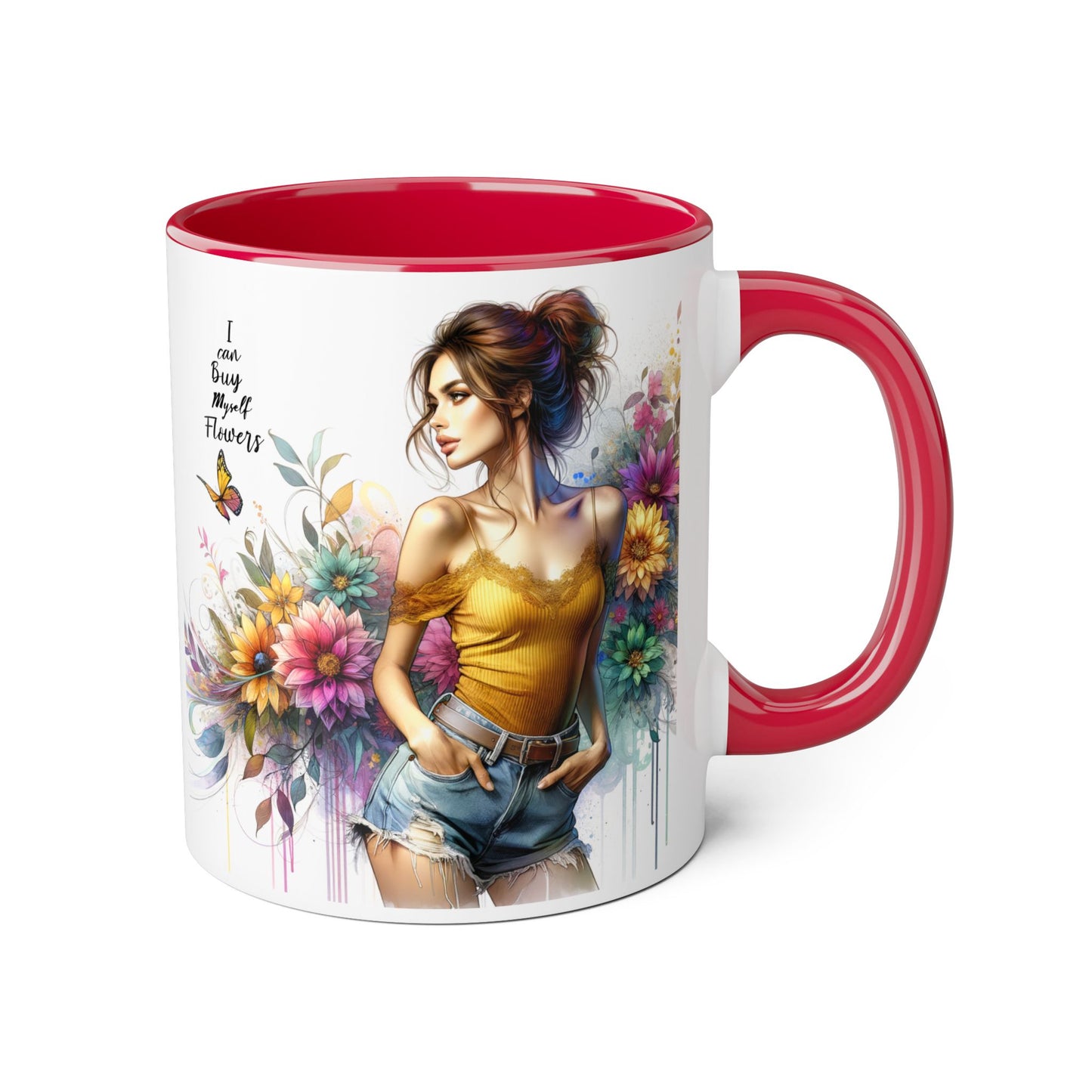 I Can Buy Myself Flowers Floral Vibes Coffee Mug, Art Mug for Flower Lovers, Gift for Gardeners, Birthday Mug, Home Decor