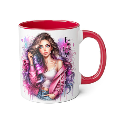 Colorful Motivational Accent Mug - "Free and Loving Me" - Self-Care Gift, Inspirational Drinkware, Artistic Coffee Cup, Unique Present, [...]