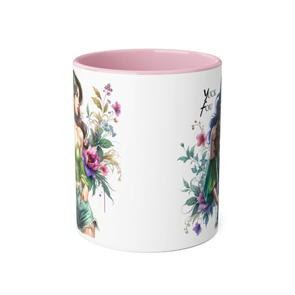 Yuck Fou Vibrant Accent Mug with Floral Design, Gift for Coffee Lovers, Artistic Coffee Mug, Unique Home Decor, Birthday Present, Tea Mug
