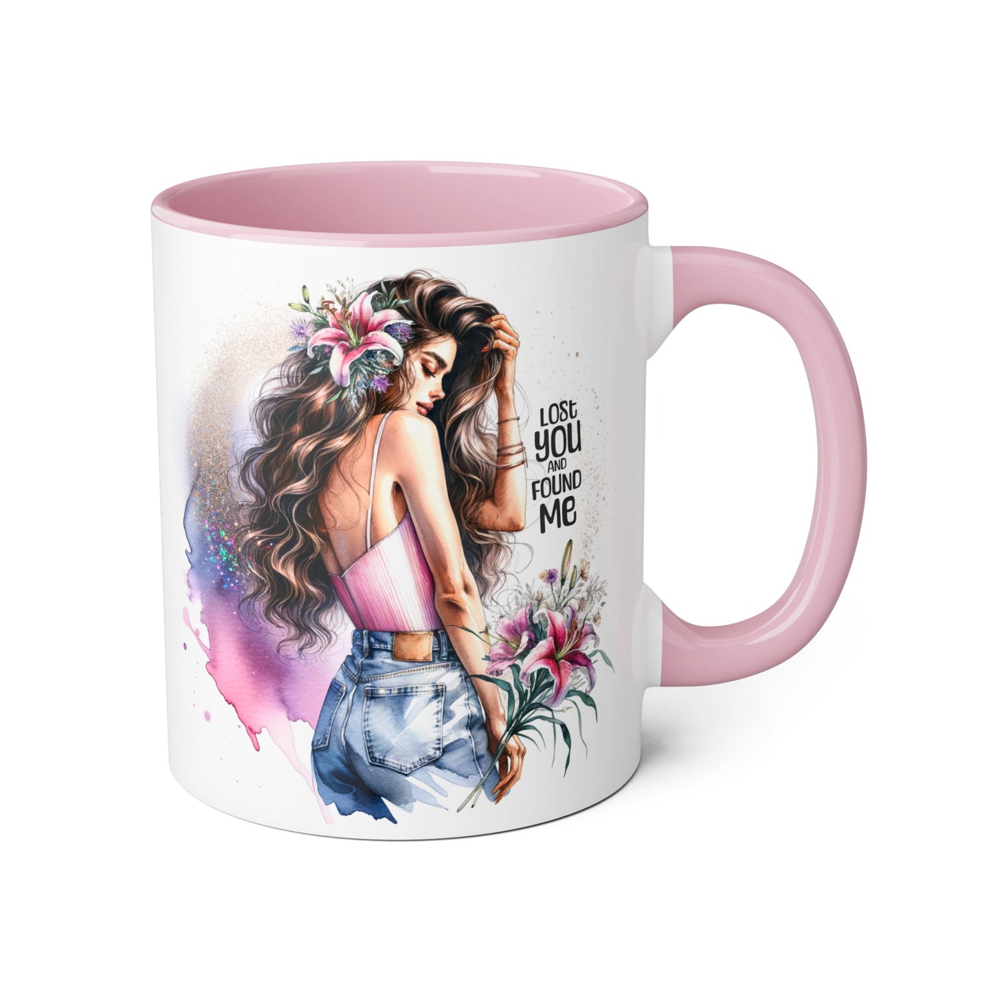 Lost You and Found Me Bohemian Accent Mugs - Lose You Found Me | Artistic Coffee Cup, Unique Gift, Decorative Drinkware, Floral Theme, Stylish Tea Mug