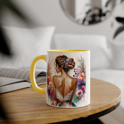 Floral Latte Mug, Inspirational Coffee Cup, Boho Style Mug, Gift for Her, Art Print Mug, Relaxing Beverage Mug